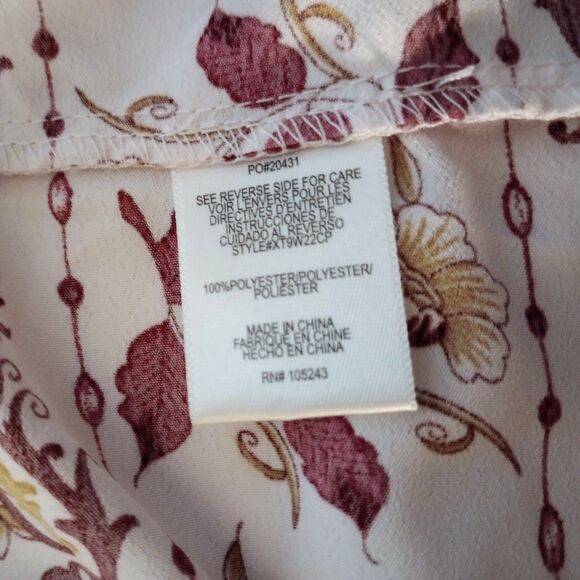 Boreau Pink Floral Puff Sleeve Peasant Top sz S Womens - Picture 7 of 7